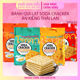 [400gam] Bánh qui lạt ăn kiêng soda Thái  4 vị mè đen / sữa / xilytol / trứng muối - ăn vặt healthy ngon bổ rẻ