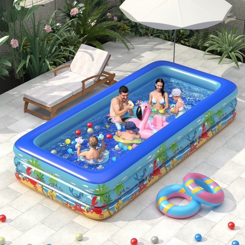 Bể bơi cho bé 3 tầng loại 3M, 2M6, 2m1 và 1m8,1M5 ... Phao hồ bơi 3 tầng, đáy 2 lớp, chống trượt, An toàn