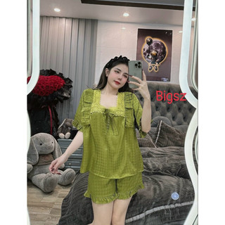Đồ ngủ- Đồ bộ mặc nhà - Pijama lụa gấm đùi tiểu thư cao cấp