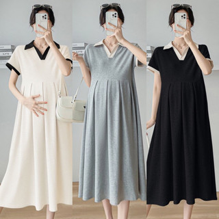 Đầm bầu hot trend chất thun tổ ong cổ polo đẹp giá ưu đãi V82