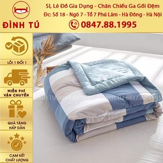 Chăn hè trần bông 1.6x2m cotton cao cấp đăp được 2 mặt - chăn mền - mềm tuyết - chăn hè cotton