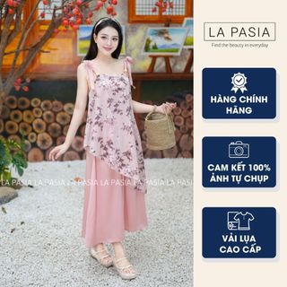 Set Váy Yếm Lụa LP35, Váy Hoa 2 Dây Đi Du Lịch Chất Liệu Mềm Mát Tôn Da - LA PASIA
