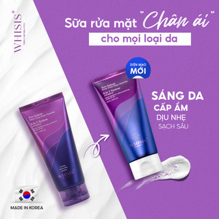 Sữa Rửa Mặt Trắng Da Dịu Nhẹ Vitamin E Hàn Quốc WHISIS Pure Esthetic Deep Clean Foam Cleansing Cho Mọi Loại Da 120ml