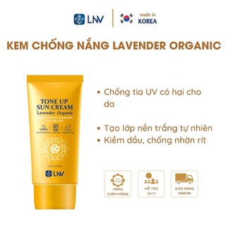 Kem Chống Nắng Lavender Organic 50+++ Kiềm Dầu Lên Tone Da Chống Trôi Dành Cho Da Dầu Da Nhạy Cảm 50g