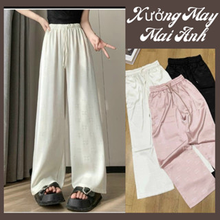  Quần Lụa Minmin In Chìm Quần Lụa Ống Suông Mát Mềm Mịn Sang Trọng 