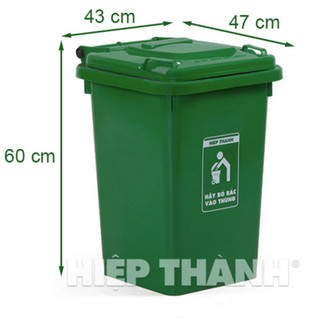 THÙNG RÁC CÔNG NGHIỆP NHỰA HIỆP THÀNH 60 LÍT- GIAO NHANH 1H