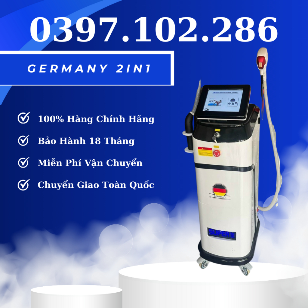 MÁY TRIỆT LÔNG XÓA XĂM DIODE LASER BEAUTY GERMANY | DIODE LASER BEAUTY GERMANY 2IN1 TRIỆT LÔNG XÓA XĂM DÙNG TRONG SPA ❤️