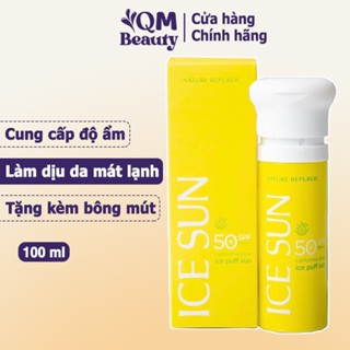 Kem chống nắng Ice Sun Nature Republic California Aloe Ice Puff Sun SPF50+ mẫu mới Hàn Quốc