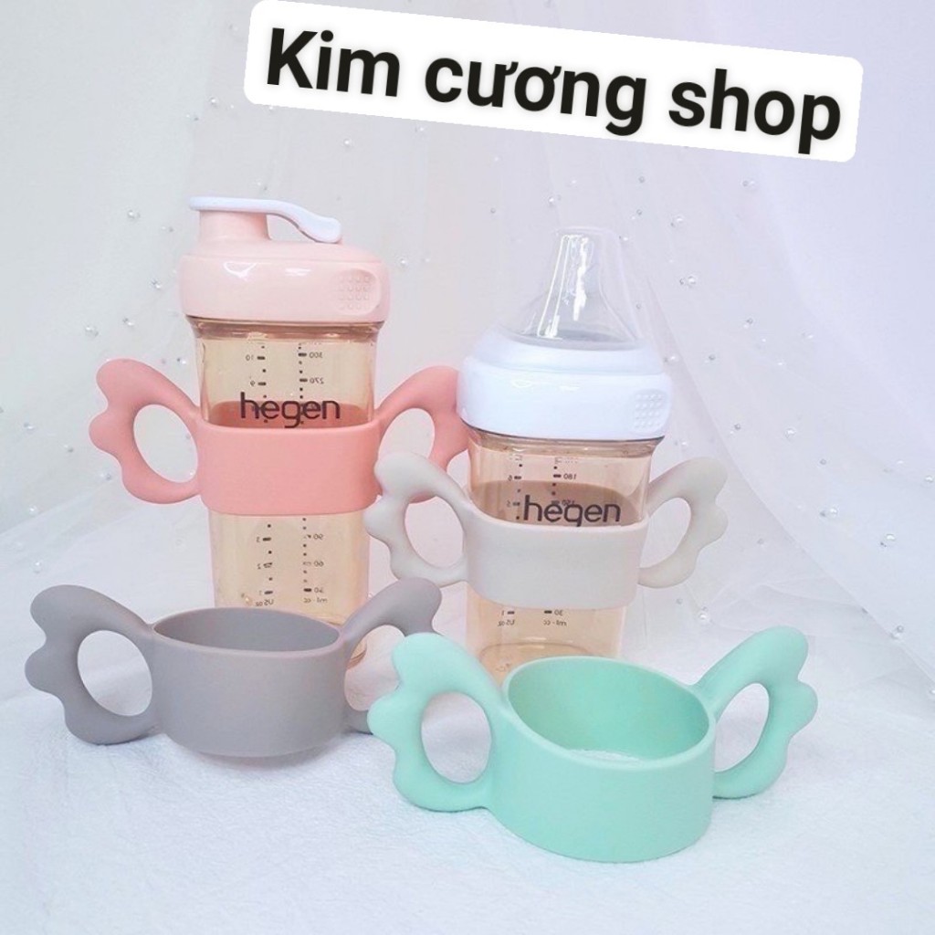 Tay cầm bình sữa Avent, Hegen, Moyuum silicon, phù hợp với tất cả bình cổ rộng cho bé dễ cầm nắm bìn