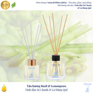 - Basil & Lemongrass - Tinh dầu khuếch tán thơm phòng - Tinh dầu lá Húng Quế & Sả Chanh
