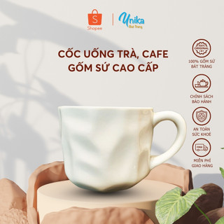 Cốc Uống Trà Cà Phê (3 màu lựa chọn) - Cốc Xuất Dư Châu Âu - Gốm Sứ Cao Cấp Bát Tràng