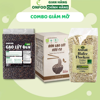 Combo gạo lứt đen yến mạch bún gạo lứt ONFOD 7 ngày eat clean giảm cân ăn kiêng ăn chay thực dưỡng