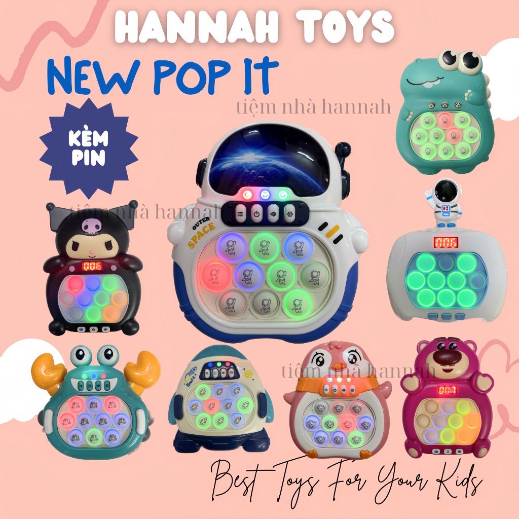 ( Tổng Hợp Mẫu Mới ) Đồ Chơi Pop It Điện Tử Thế Hệ Mới, Ấn Theo Đèn Và Nhạc Giảm Stress Kèm Pin