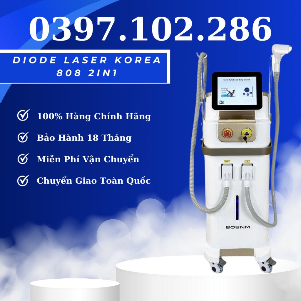 MÁY TRIỆT LÔNG DIODE LASER KOREA 808 2IN1 | TRIỆT LÔNG DIODE LASER KOREA 808 2IN1 DÙNG TRONG SPA ❤️KAT SHOP❤️