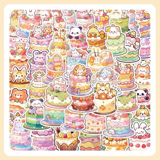 Set 50 tấm sticker mẫu đồ ăn, thú cưng,…