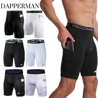  Quần legging combat nam ngắn có túi đựng chất polyester giữ nhiệt phù hợp tập gym vân động thể thao DAPPERMAN 