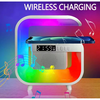Đèn ngủ 4in1 loa bluetooth có đồng hồ kiêm sạc không dây! đèn ngủ loa đồng hồ sạc không dây 4in1