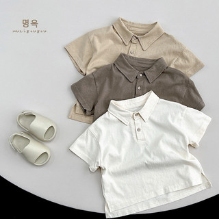 Áo polo 100% cotton basic style Hàn cho bé