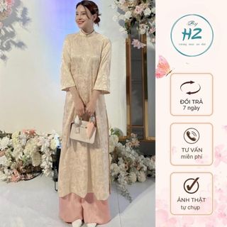 Áo dài gấm cách tân dáng suông Thanh Sang .Áo dài mặc tết 2024