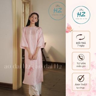 Áo dài cách tân dáng suông cổ tròn đính cúc nhẹ nhàng chất liệu gấm nhiều màu , Áo dài mặc tết 2024