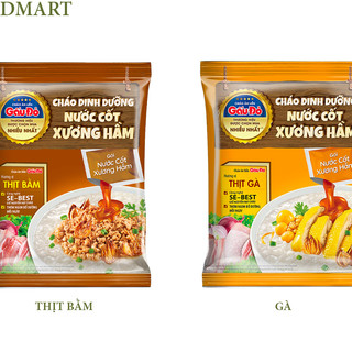 Combo 10 Gói Cháo Dinh dưỡng nước cốt xương hầm Gấu đỏ vị Thịt Bằm/Gà