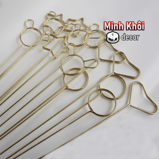 (Sỉ lẻ) Set 10 Cây ghim cài thiệp giấy nhắn Cây kẹp thiệp bằng kim loại mẫu tim ngôi sao Phụ kiện trang trí