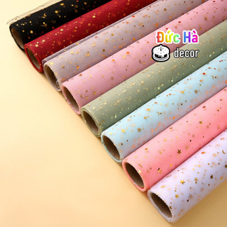 Lưới Voan Sao Lưới Voan Kim Tuyến Đẹp KT 50cm 5m Gói Hoa Bọc Hoa Bó Hoa