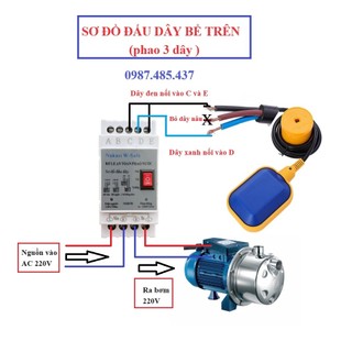 Rơ le an toàn phao nước, Rơ le an toàn cho phao điện máy bơm nước - Bộ chuyển nguồn phao 8Vdc Nakasi W-safe Chính Hãng