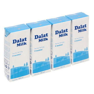 Tiệt trùng Đà Lạt Milk ít đường 110ml/180ml (lốc 4 hộp)