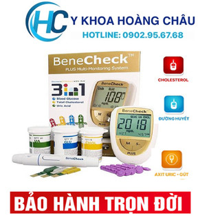 Máy đo benecheck 3 in 1 i đo gút , đường huyết, mỡ máu