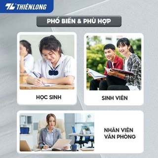 Thiên Long TL-027 - combo 20 bút bi mực xanh/đen/đỏ - ra mực đều, nét mảnh, không lem, viết lâu không khô