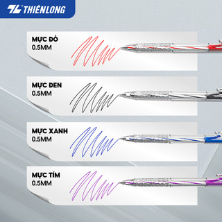 Thiên Long TL-027 - combo 20 bút bi mực xanh/đen/đỏ - ra mực đều, nét mảnh, không lem, viết lâu không khô