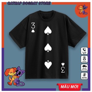 Áo thun in hình lá bài ngày tết, áo 3 bích, nhiều lá bài, full size. | catnapxdogday store