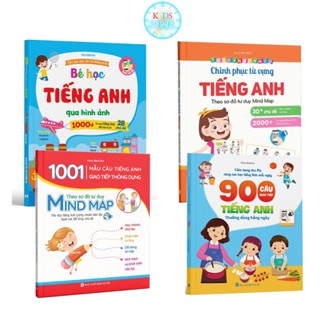 Sách Combo 4 Quyển Giúp Bé Học Tiếng Anh Theo Sơ đồ Tư Duy Mind Map và Phương Pháp Hình Ảnh ( Kèm File Nghe quét mã)