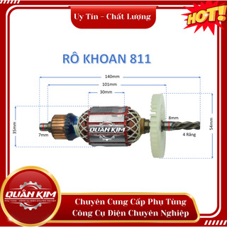 Rotor/ruột khoan Maktec MT811 tặng kèm chổi than