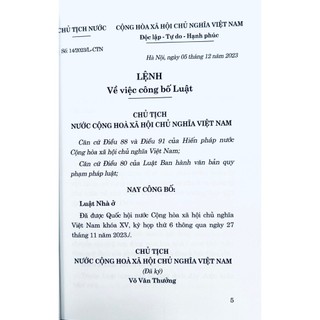 Sách - Luật Nhà Ở ( Được Thông Qua Ngày 27/11/2023)