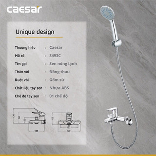 Sen tắm nóng lạnh Caesar S493C chính hãng Bảo Hành 2 năm