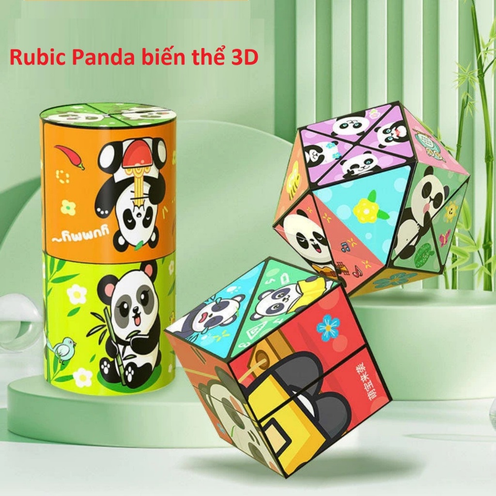 Đồ chơi Rubic- rubic Panda nhiều biến thể- đồ chơi rubic 3D nhiều hình dáng kích thích trí não cho bé