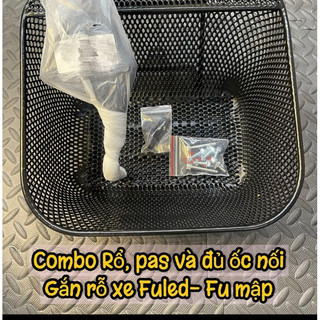 Combo gắn rỗ cho xe Future led- Future mập gồm: Rổ, pát lớn, khoe nhỏ, đủ ốc tặng cây lục giác mở ốc ổ khoá