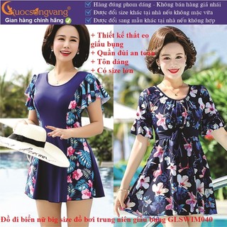 Đồ đi biển nữ big size đồ bơi trung niên giấu bụng GLSWIM040 Cuocsongvang