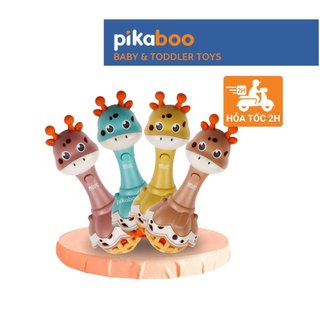 Đồ chơi xúc xắc hươu cao cổ kèm gặm nướu phát nhạc vui nhộn Pikaboo chất liệu nhựa ABS an toàn