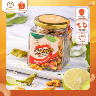 Hạt Điều Chanh Sả Ớt K'House [Hũ thủy tinh 120g] - HÀNG LOẠI 1, ngon giòn, hương vị độc lạ, chay mặn đều dùng được.