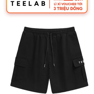 Quần Short in logo Teelab  2 Túi Hộp, Quần đùi from rộng nam nữ mặc thoáng mát thấm hút mồ hôi hottrend