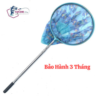  Vợt vớt cá inox vành tròn đủ size - 1m9 2m5 3m  vợt cứng siêu bền thu gọn được VT2 