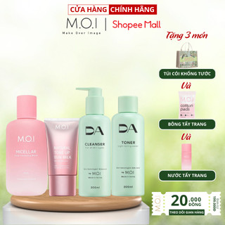 Bộ 4 Sản Phẩm Chăm Sóc Da Làm Sạch Sâu Và Bảo Vệ Da Toàn Diện M.O.I (Toner, Sữa Rửa Mặt, Kem Chống Nắng, Nước Tẩy Trang)