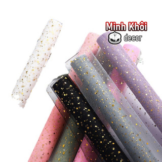 Lưới Voan Sao Gói Hoa, Cuộn 50cm*4.5m, Chất Liệu Dày Dặn, Màu Sắc Đa Dạng