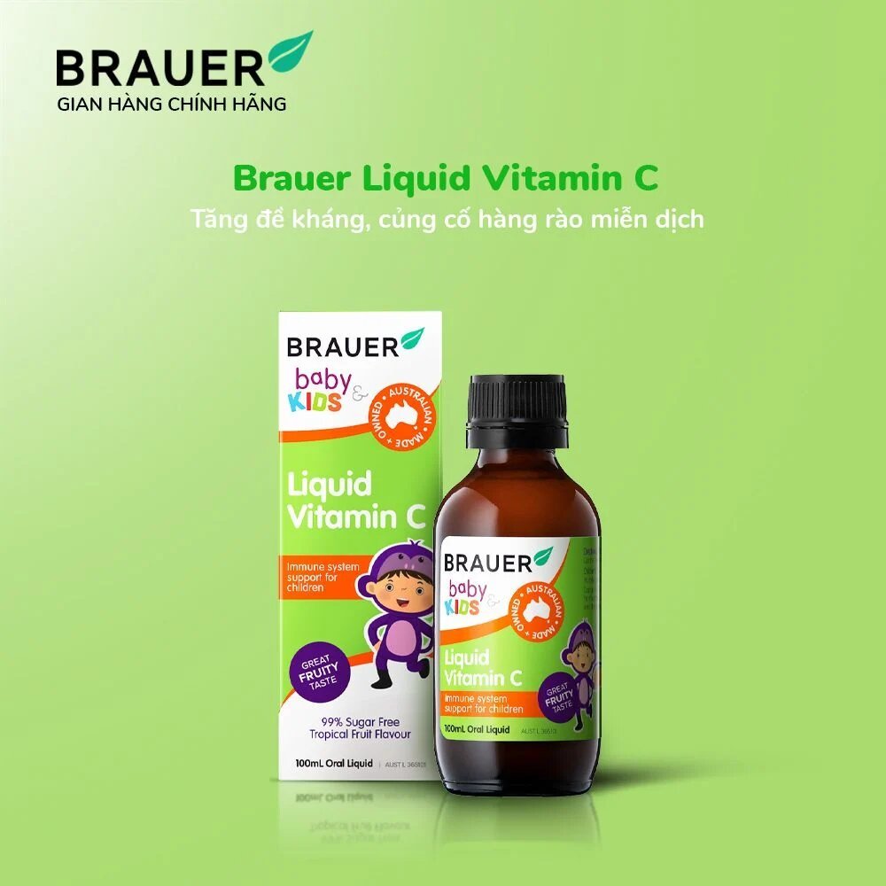 Siro BRAUER Liquid Vitamin C cho trẻ từ 1 tuổi (100ml)