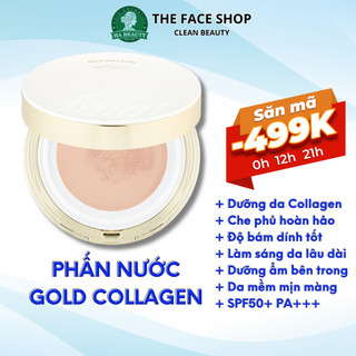 Phấn nước trang điểm dưỡng da The Face Shop fmgt Gold Collagen Ampoule Mesh Cushion SPF50+ PA+++ 13g