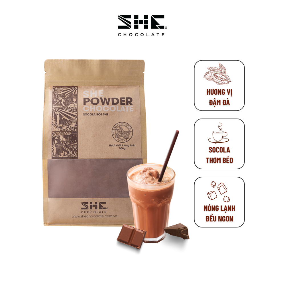 Socola bột nguyên chất 500g SHE Chocolate