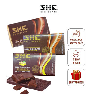 Combo 3 thanh socola đen nguyên chất cao cấp đủ vị SHE Chocolate